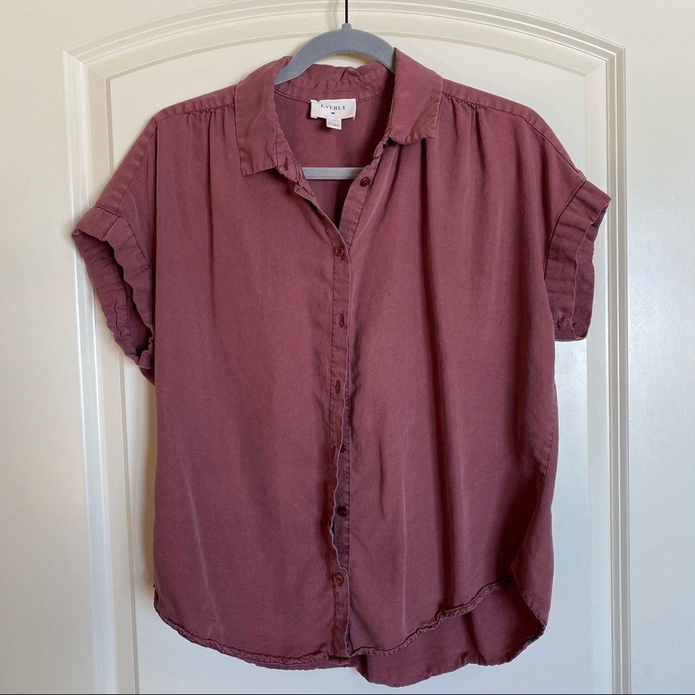 Everly Brushed Button Down Blouse